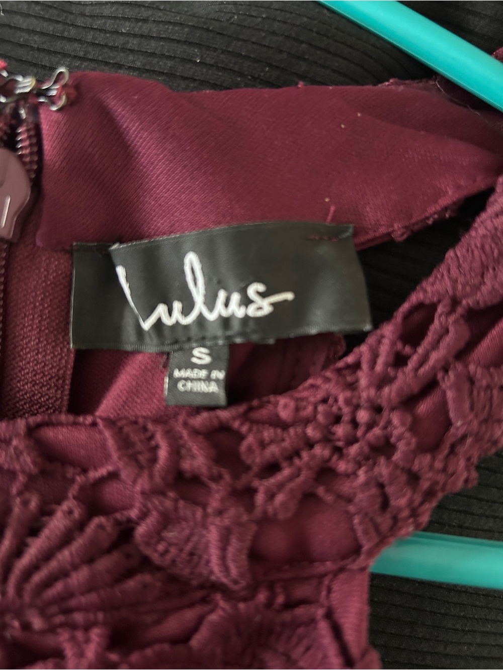 Lulu's Wine Burgundy Lace Halter Mini Dress - Picture 4 of 4